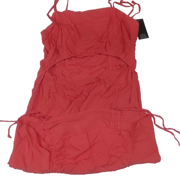 XXL Sleeveless Cut Out Ruched Front Bodycon Dress Vibrant Pink by Wild Fable - Picture 5 of 7